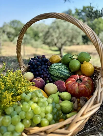 Corbeille de fruits du marché