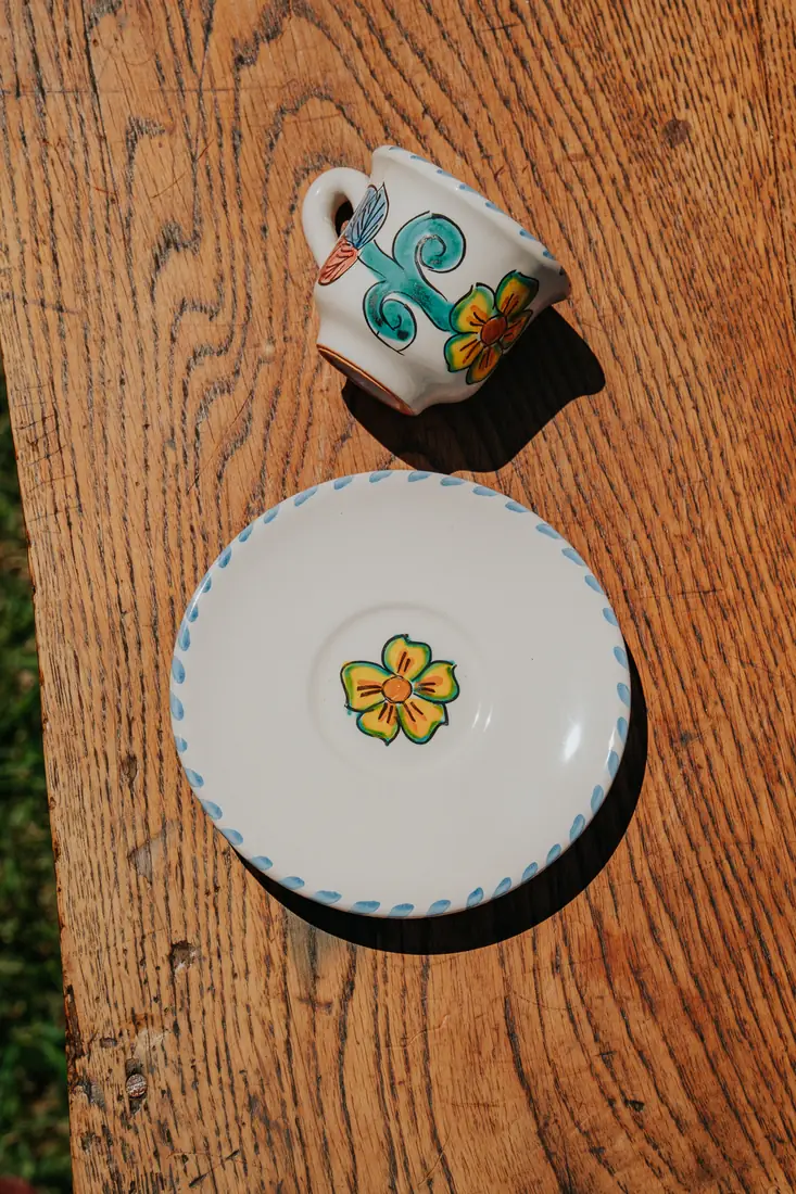 Tasse et soucoupe Frutta del Sud vues de dessus