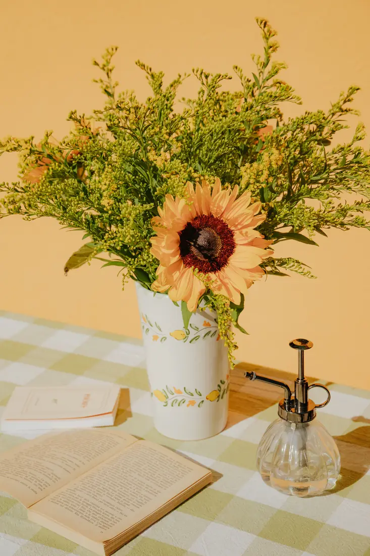 Vase Sapore di Limone avec un tournesol