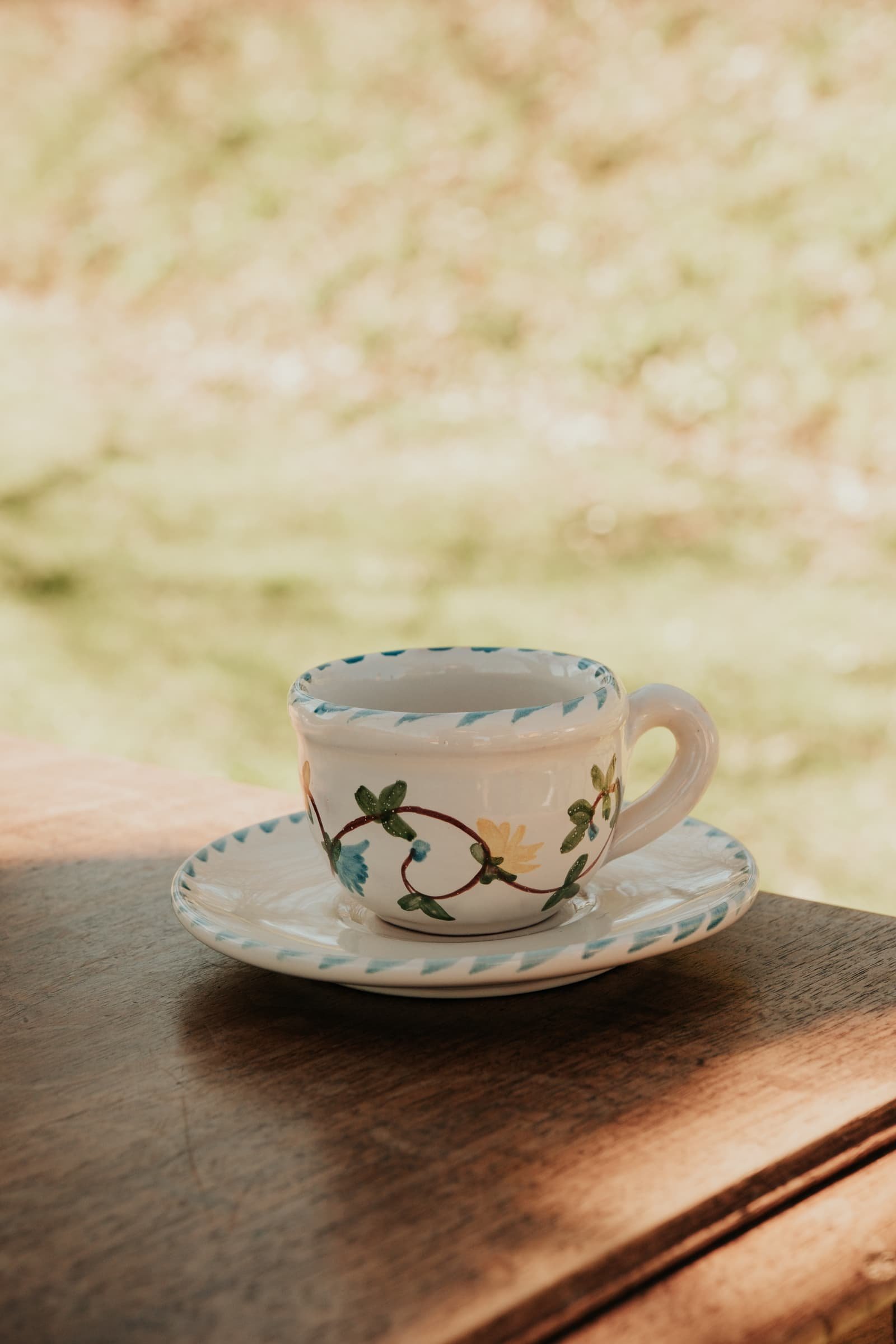 Tasse à café espresso céramique artisanale Nonno Mio motif Fiori di Campo fait main