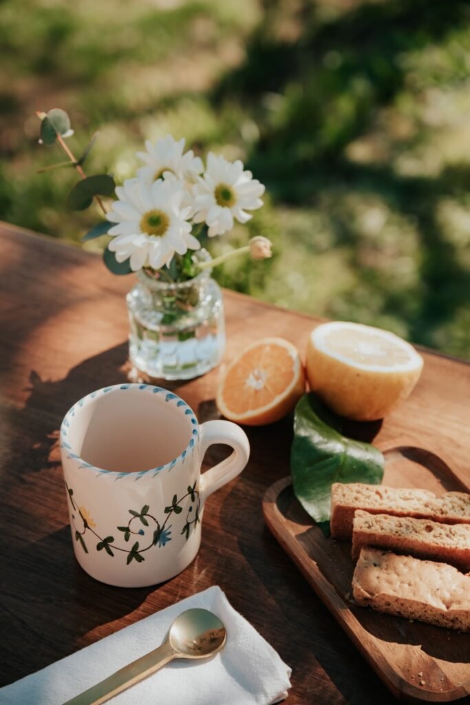 Mug en céramique artisanale Nonno Mio motif Fiori di Campo tourné peint à la main