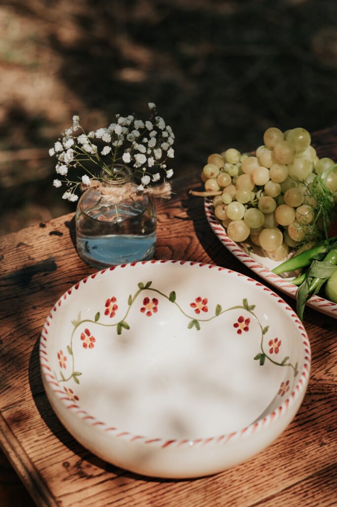 Saladier céramique artisanale Nonno Mio motif Profumo di Primavera grand format fait main