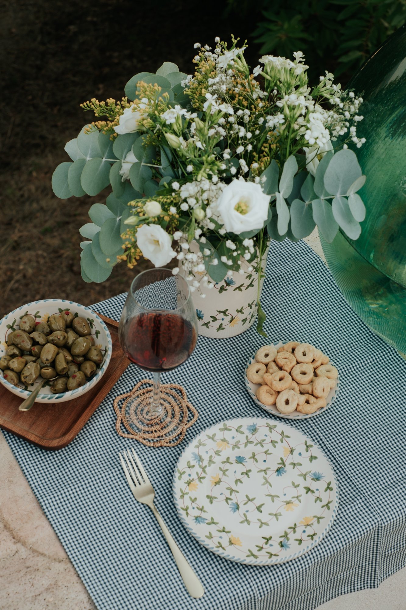 Assiette à dessert céramique artisanale Nonno Mio motif floral Fiori di Campo fait main