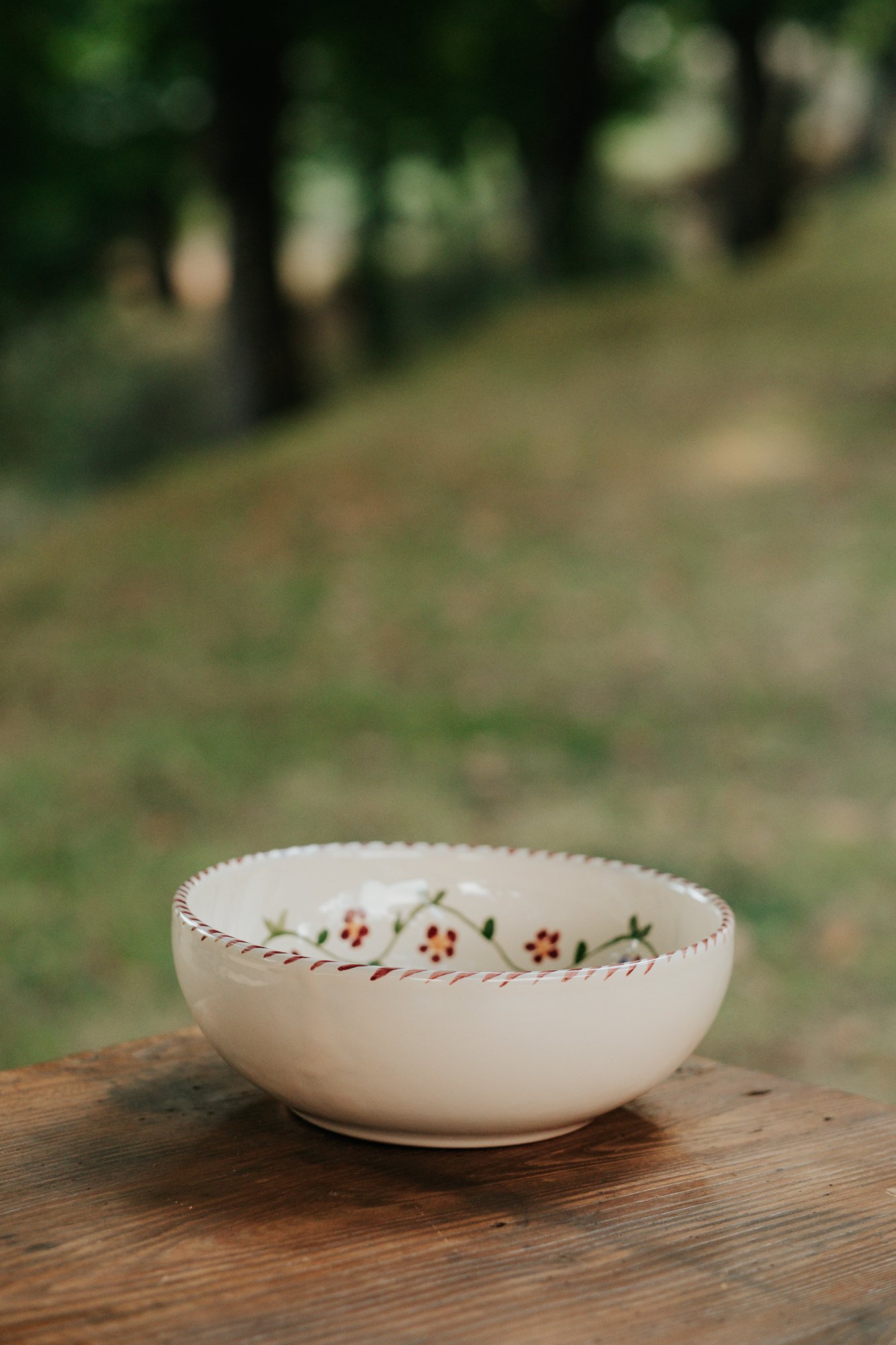 Saladier céramique artisanale Nonno Mio motif Profumo di Primavera grand format fait main