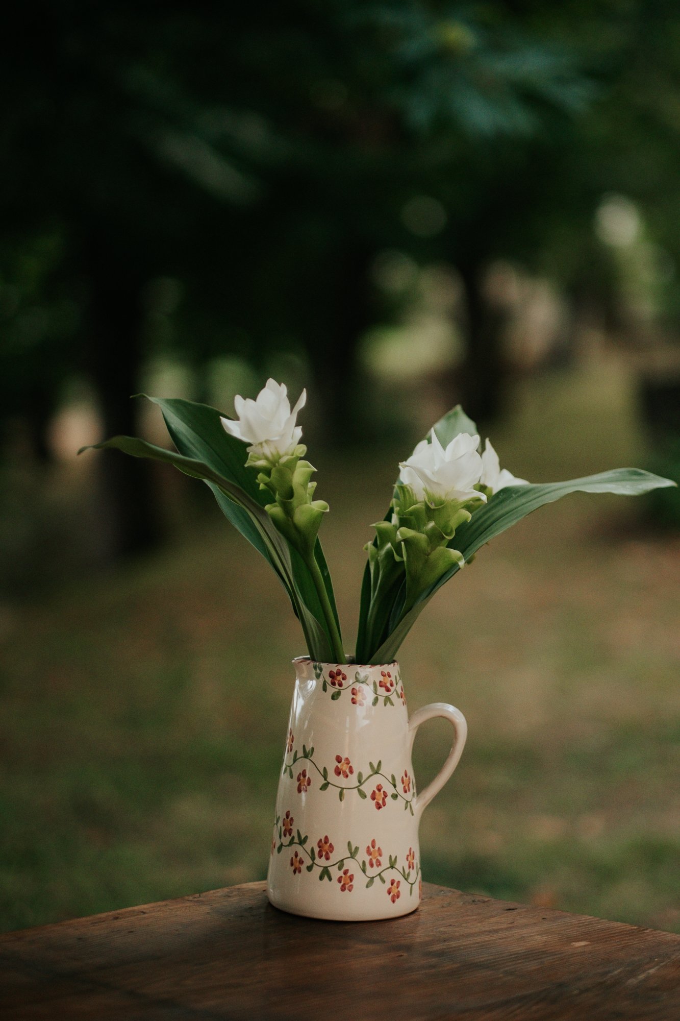 Carafe céramique artisanale Nonno Mio motif Profumo di Primavera vert fait main