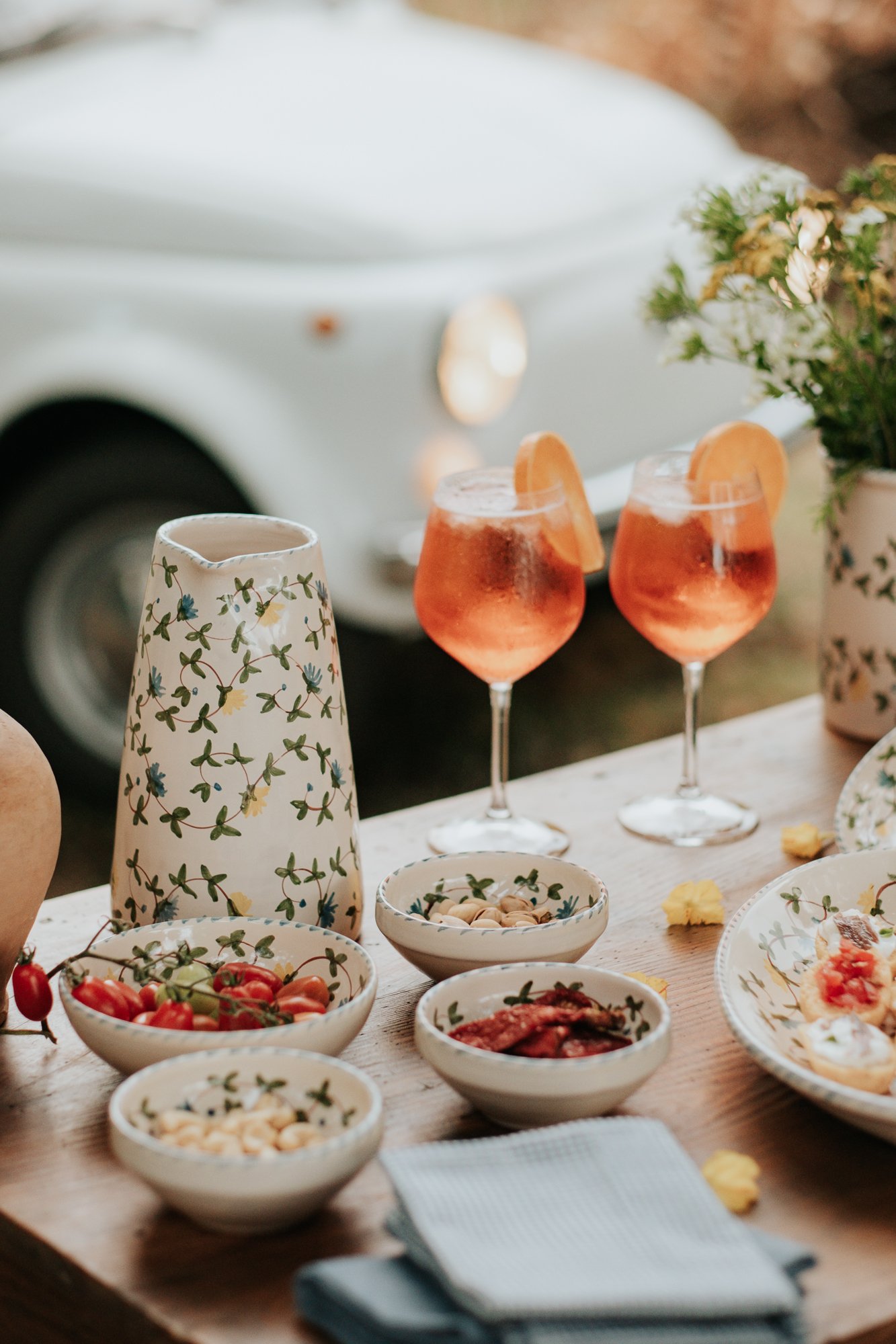 Bol céramique artisanale Nonno Mio motif Fiori di Campo fait main sud Italie
