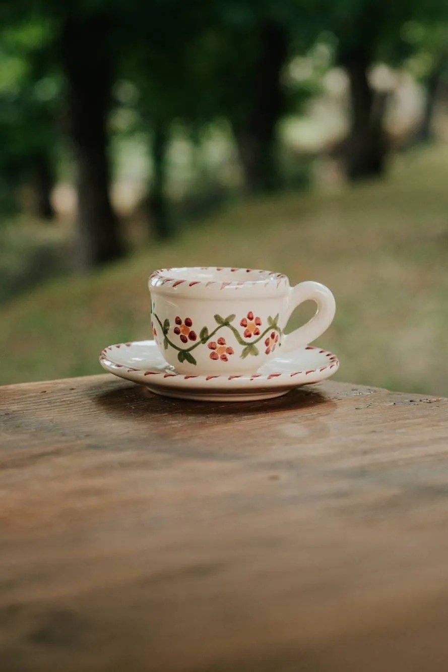 Tasse à café Profumo di Primavera, céramique peinte à la main