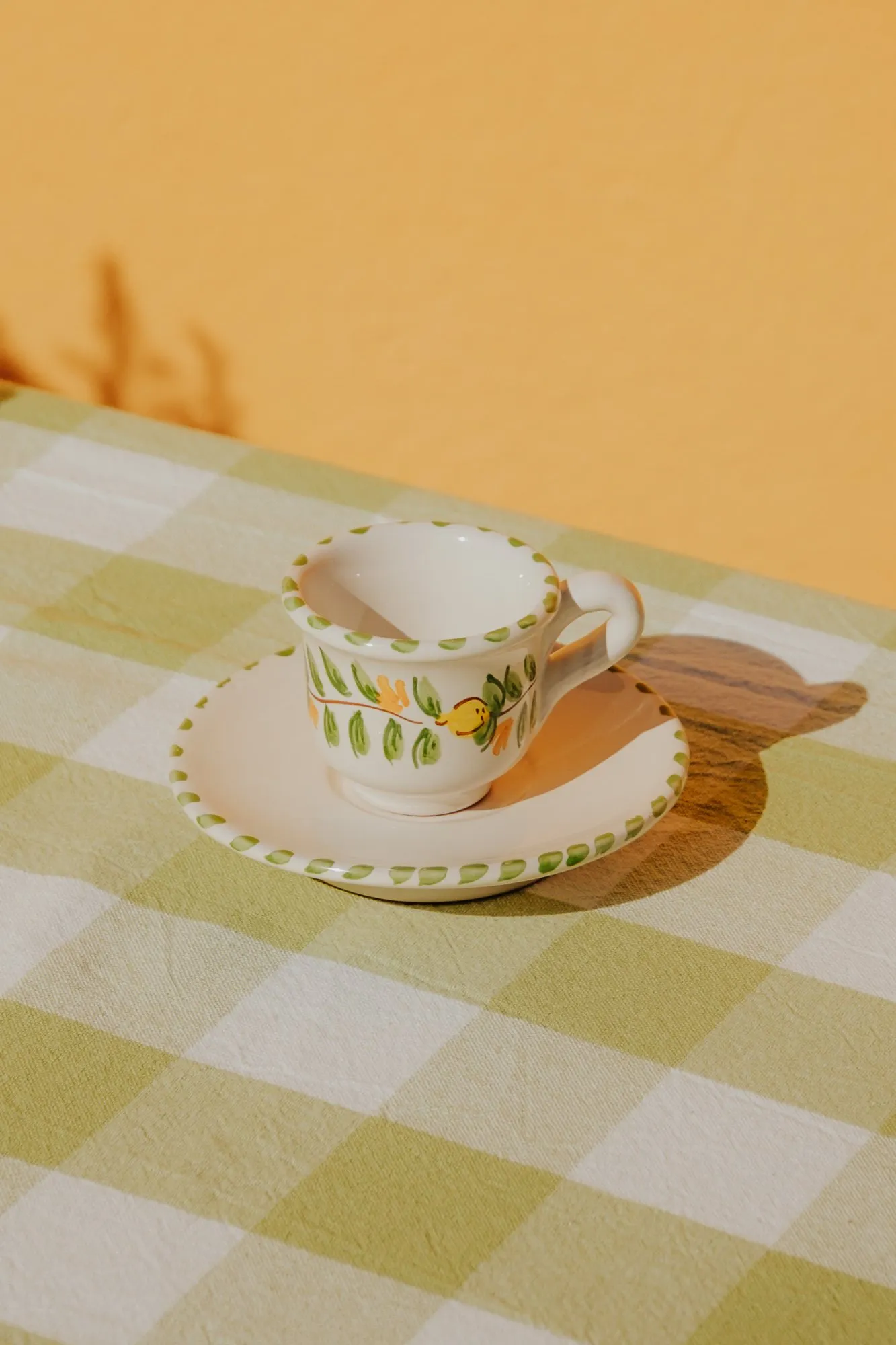 Tasse à café Sapore di Limone, céramique peinte à la main